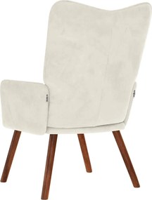 vidaXL Πολυθρόνα Relax Λευκό Κρεμ Βελούδινη