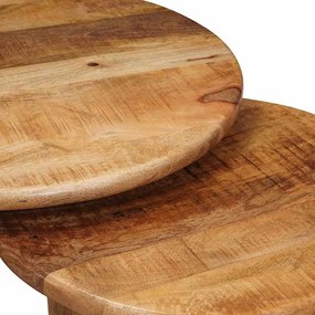 vidaXL Τραπεζάκια Καφέ Στερεών 2 pcs Καφέ Στερεό ξύλο μάνγκο