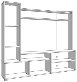 Κέντρο Ψυχαγωγίας - Σύνθεση Braga Artisan Oak - Μαύρο 168x35x157 εκ.