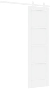 vidaXL Συρόμενη Πόρτα  με Σετ Εξαρτημάτων Λευκή 61x198.5 cm Στερεό Ξύλο Πεύκου
