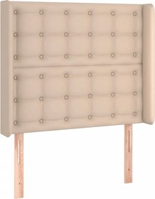 vidaXL Κρεβάτι Boxspring Στρώμα&amp;LED Καπουτσίνο 100x200 εκ. Συνθ. Δέρμα