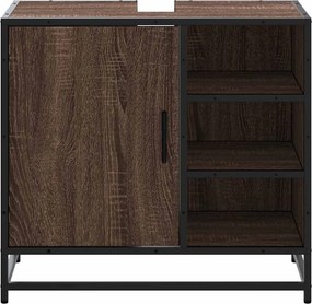 vidaXL ντουλάπι νιπτήρα μπάνιου καφέ δρυς 65x33x60 cm