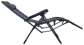 vidaXL Σεζλόνγκ Πτυσσόμενη Γκρι από Textilene