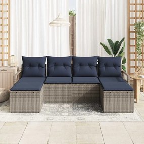 vidaXL Σετ Καναπέ 6 pcs Γκρι συνθετικό ρατάν