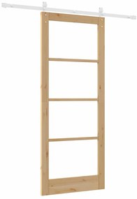 vidaXL Συρόμενη Πόρτα ORKDAL Καφέ 86 x 211 cm Μασίφ ξύλο πεύκου