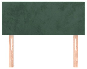 vidaXL Κεφαλάρι Κρεβατιού Σκούρο Πράσινο 90x5x78/88 εκ. Βελούδινο