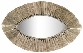 Τοίχο καθρέφτη DKD Home Decor Φυσικό Bali 54 x 3 x 34 cm