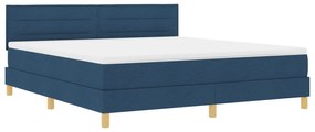 vidaXL Κρεβάτι με Βαλίτσα και Στρώμα Μπλε 180x200 εκ. Ύφασμα