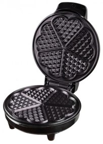Βαφλιέρα  σε σχήμα καρδιάς Voltz V51442GA, 1300W, 5 μικρότερες βάφλες με σχήμα καρδιάς, Ρύθμιση θερμοκρασίας, Ανοξείδωτο ατσάλι / μαύρο