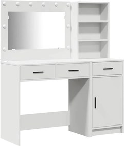 vidaXL Τραπέζι περιποίησης με συρτάρι 2 pcs Λευκό Επεξεργασμένο ξύλο