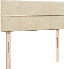 vidaXL Κρεβάτι Boxspring με Στρώμα Κρεμ 120x200 εκ. Υφασμάτινο