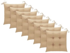 vidaXL Καρέκλες Κήπου 8 τεμ. Γκρι από Μασίφ Ξύλο Ακακίας με Μαξιλάρια