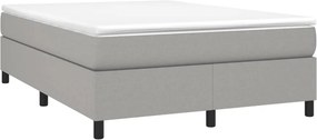 vidaXL Κρεβάτι Boxspring με Στρώμα Ανοιχτό Γκρι 140x200 εκ. Υφασμάτινο