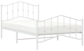 Πλαίσιο Κρεβατιού με Κεφαλάρι/Ποδαρικό Λευκό 100x200εκ. Μέταλλο - Λευκό