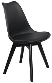 ΕΜ136,240 MARTIN Καρέκλα Ξύλο Μαύρο, PP Μαύρο Μονταρισμένη Ταπετσαρία Ξύλο/PP - PC - ABS, , 4 Τεμάχια