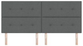 vidaXL Σκούρο Γκρι LED Κεφαλάρι 100 cm Υφασμάτινο