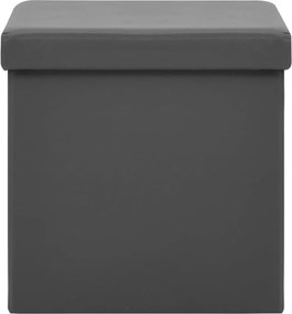 vidaXL Πτυσσόμενα Σκαμπό Αποθήκευσης 2 τεμ. Γκρι από PVC