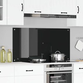 vidaXL Μαύρο Πλακάκι Κουζίνας 120x60x0,6 εκ Γυαλί Ανθεκτικό