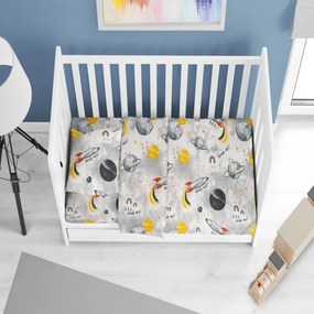 Σεντόνι Βρεφικό Spaceship 187 Grey DimCol Λίκνου 80x110cm 100% Βαμβάκι