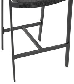 Σκαμπό Μπαρ C5892.05 Αλουμινίου Μαύρο με Μπέζ Rattan &amp; Textline 56x58x105Y εκ. 56x58x105 εκ.
