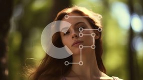 Intra Συλλεκτικό Ξύλινο Παζλ Plywood 4mm - Νεαρή γυναίκα στο δάσος με κόκκινα μαλλιά Σε Ξύλινο Κουτί - Διαστάσεις: 10x10 cm – 25 κομμάτια