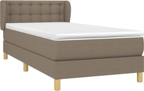 vidaXL Κρεβάτι Boxspring με Στρώμα Taupe 80x200 εκ. Υφασμάτινο