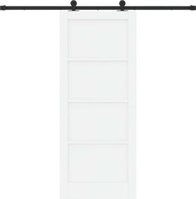 vidaXL Συρόμενη Πόρτα ORKDAL 83 x 202 εκ. Μασίφ Ξύλο Πεύκου Λευκό