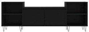 Έπιπλο Τηλεόρασης Μαύρο 160x35x55 εκ. από Επεξεργασμένο Ξύλο - Μαύρο