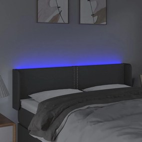 vidaXL Κεφαλάρι Κρεβατιού LED Σκούρο Γκρι 147x16x78/88 εκ. Υφασμάτινο
