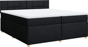 vidaXL Κρεβάτι Boxspring με Στρώμα Μαύρο 200x200 εκ. Υφασμάτινο