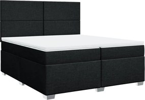 vidaXL Κρεβάτι Boxspring με Στρώμα Μαύρο 200x200 εκ. Υφασμάτινο