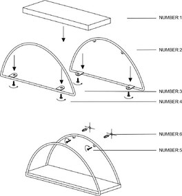 Ράφι Τοίχου Χρυσό / Καφέ DEKORATIF 41x16x17