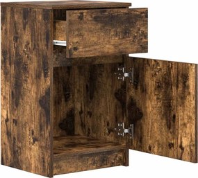 vidaXL Κομοδίνα 2 τεμ. Καπνιστή Δρυς 39x35x65 εκ. Επεξεργ. Ξύλο