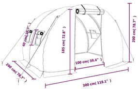 ΘΕΡΜΟΚΗΠΙΟ ΜΕ ΑΤΣΑΛΙΝΟ ΠΛΑΙΣΙΟ ΠΡΑΣΙΝΟ 6 Μ² 3 X 2 X 2 Μ. 364077