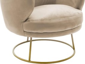 Πολυθρόνα Rony βελούδο μπεζ-χρυσό 78x75x82εκ 78x75x82 εκ.