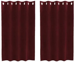 vidaXL Κουρτίνες με κουρτίνες 2 pcs Μπορντό 140 x 140 cm Βελούδο