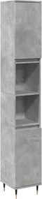 vidaXL Ντουλάπι Μπάνιου Γκρι Σκυροδέματος 30x30x190 εκ. Επεξ. Ξύλο