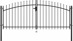 vidaXL Πύλες φράχτη WOERDEN 300 x 150 cm Ατσάλι Γκρι Κλειδώσιμο