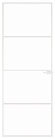 Εσωτερική Πόρτα Λευκή 76x201,5 εκ. Ψημένο Γυαλί&amp;Λεπτό Αλουμίνιο - Λευκό