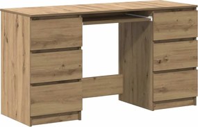 vidaXL Γραφείο Τεχνίτης Δρυς 140 x 50 x 77 εκ. από Μοριοσανίδα