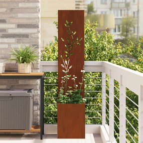 vidaXL Οθόνη Ιδιωτικότητας Κήπου Floral Σκ rusty 32 x 32 x 150 εκ