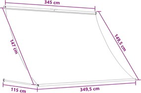 vidaXL Αντιανεμικό Γκρι και Λευκό 350 x 150 cm