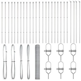 vidaXL Στύλος Περιφράξεων Ασημί 50 x 1 μ (13 mm πλέγμα) Ατσάλι