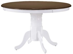 Τραπέζι NIRVANA Ξύλο Καρυδί/Λευκό Φ106x75cm