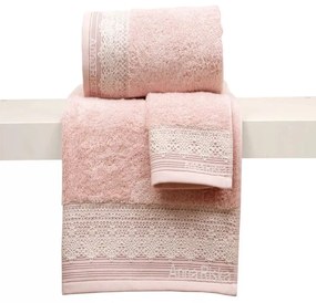 Πετσέτα Σετ Σε Συσκευασία Δώρου 3τμχ Des. Karla 1.Blush Pink Anna Riska Towels Set 30x50cm 100% Βαμβάκι