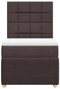 vidaXL Κρεβάτι Boxspring με Στρώμα Σκούρο Καφέ 80x200 εκ. Υφασμάτινο