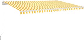 vidaXL Ηλεκτρική Αυλή 5 x 3 m Κίτρινο και λευκό ριγέ 100% Πολυεστέρας