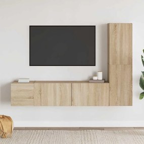 vidaXL Έπιπλα Τηλεόρασης Σετ 3 Τεμαχίων Sonoma Δρυς από Επεξ. Ξύλο