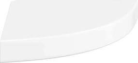 vidaXL Ράφι Γωνίας Πλωτή Γυαλιστερή Λευκή 25x25x3,8 εκ. από MDF