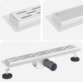 vidaXL Εκροή ντους με σχέδιο γραμμής Ασημί 60 cm Ανοξείδωτο Ατσάλι 304